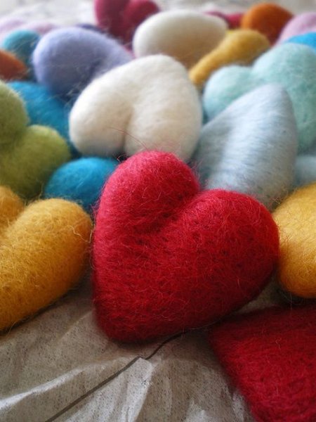 Сердце из шерсти