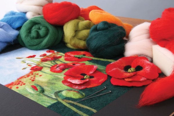 Цветы из шерсти