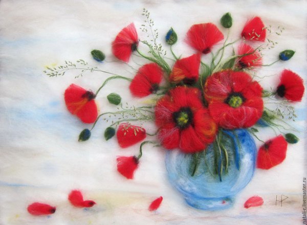 Галина Постникова живопись шерстью