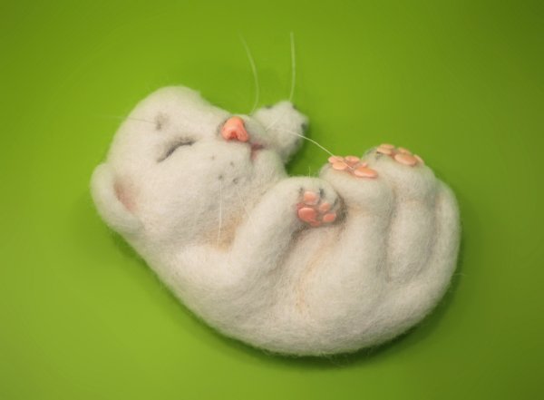 Валяние сердечко из шерсти