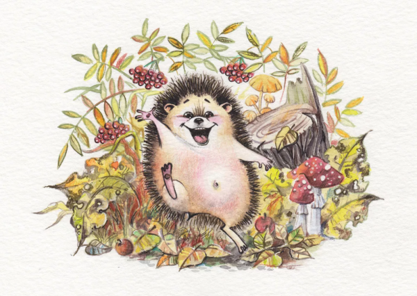 Открытки с ежиками