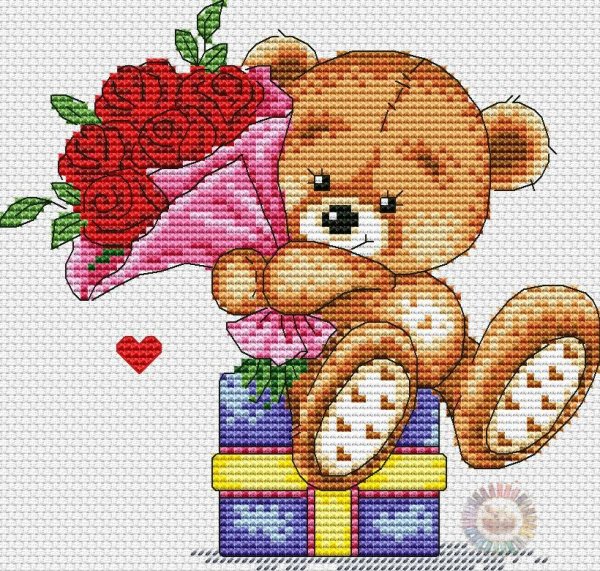 Вышивание крестиком мишка