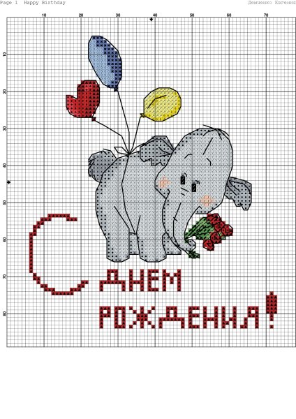 Вышивка крестиком с днем рождения