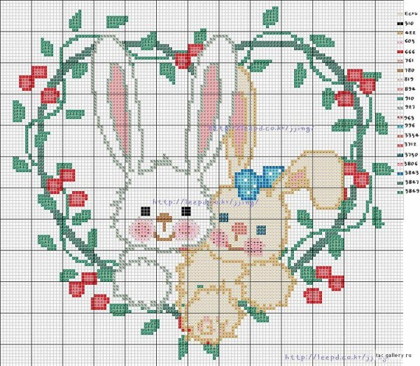 Вышивка заяц