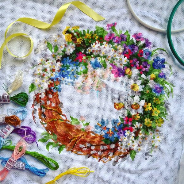 Венки вышивка Риолис