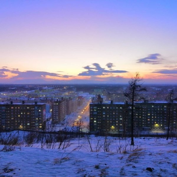 Полярная ночь в Норильске