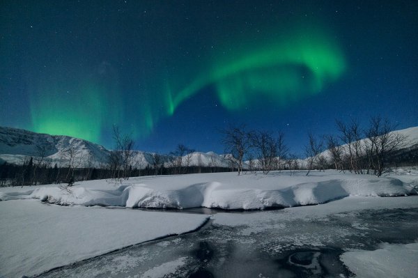 Полярная ночь Северное сияние