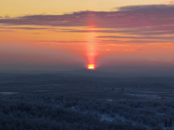 Полярная ночь в Мурманске 2021