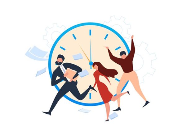 Деловая женщина с часами