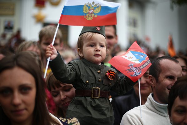 Дети на параде 9 мая