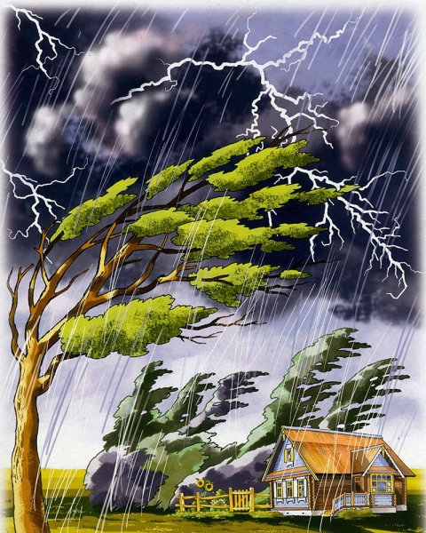 Ветер иллюстрация