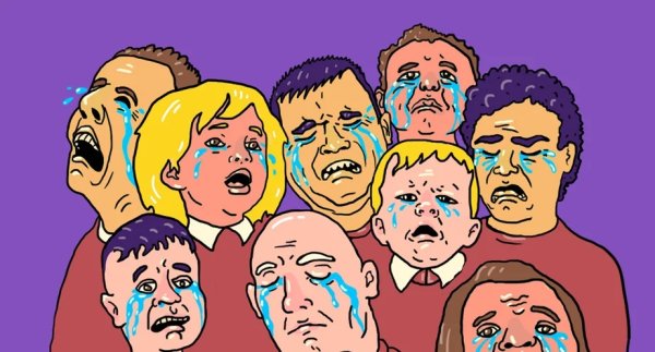 Карикатура рыдание