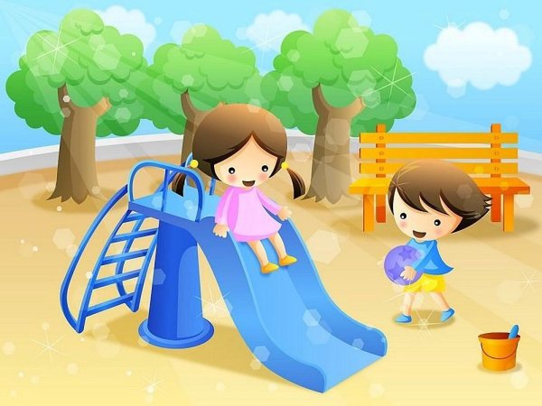 Дети в саду мультяшные