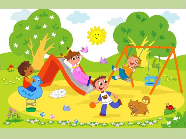 Прогулка в детском саду рисунок