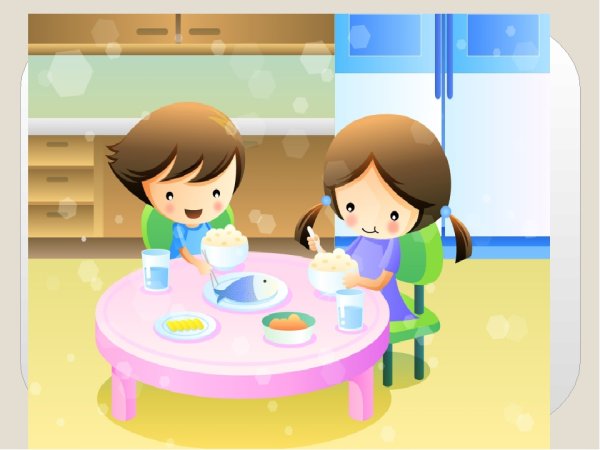 Дети за столом в детском саду