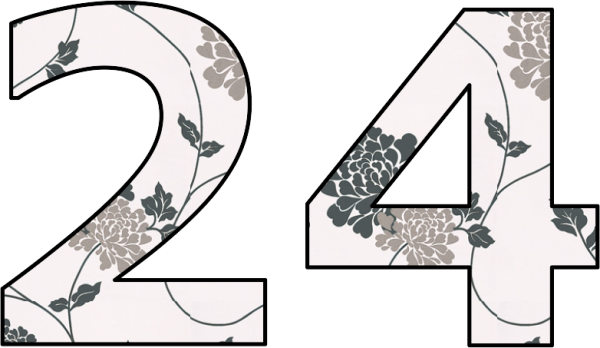 Цифра 24 трафарет