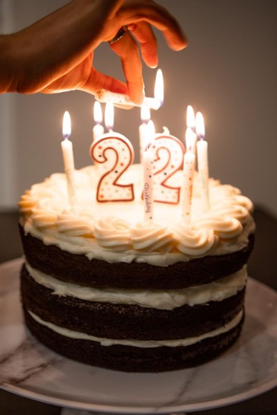 Свеча с днем рождения торт