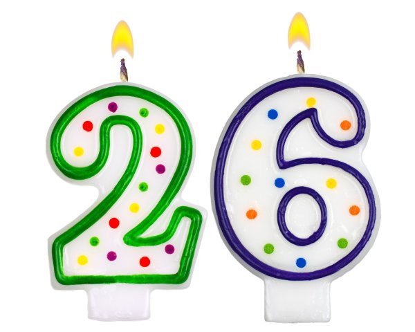 Цифры 26 на день рождения