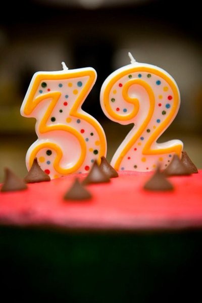 Открытка 32 года день рождения