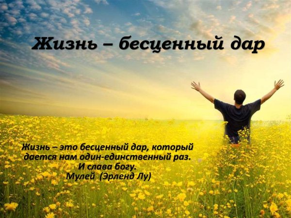 Жизнь бесценный дар