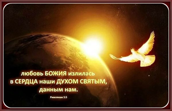 Любовь Божия излилась в сердца наши духом святым данным нам