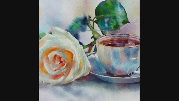 Нежный букет акварель