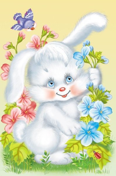Зайчик с цветочком