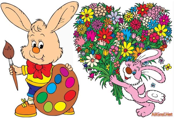 Зайчик с цветами