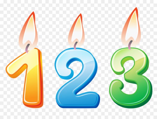 Свечи цифры на прозрачном фоне