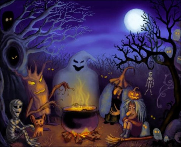 Луна Хэллоуин страшная