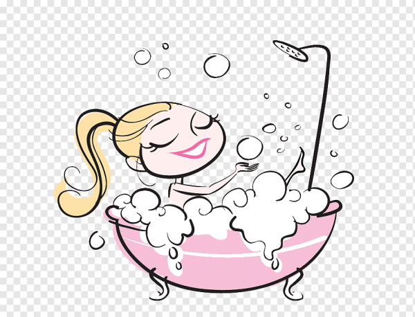 Мультяшная девочка в ванной