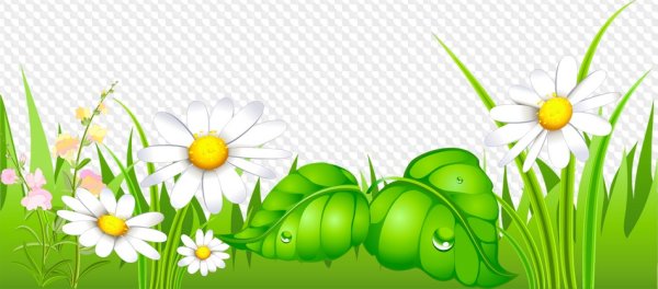 Травка с цветочками