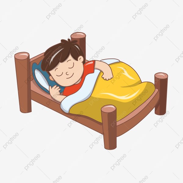 Мультяшка спит в кроватке