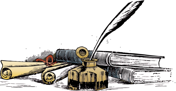 Перо чернильница бумага