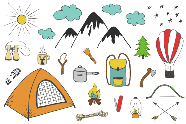 Палаточный лагерь вектор