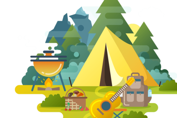 Туристический лагерь вектор