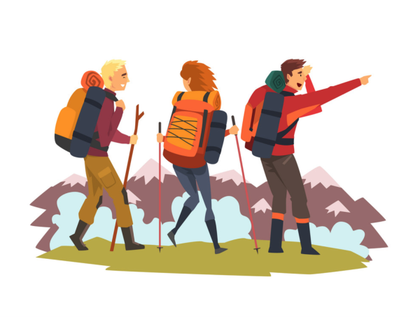 Пеший туризм вектор