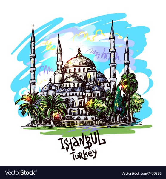 Голубая мечеть Стамбул вектор