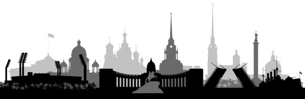 Петропавловская крепость силуэт вектор