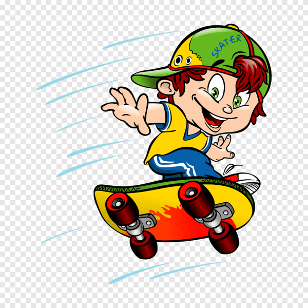 Мальчик катается на скейте