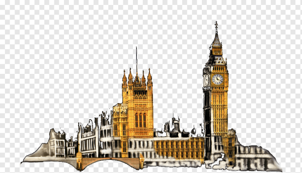 Биг Бен и Вестминстерский дворец рисунок