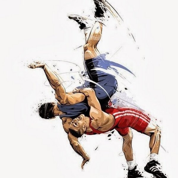 Борцы греко-римской борьбы вектор