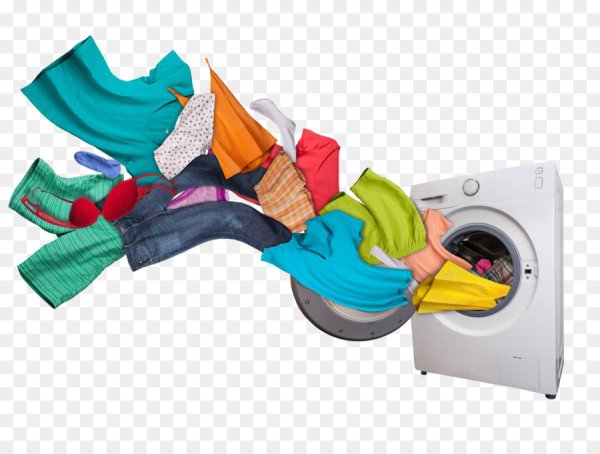 Стиральная машинка с одеждой