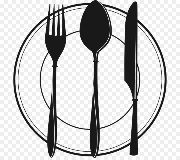 Тарелка с приборами вектор