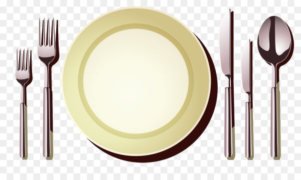 Тарелка с приборами вектор