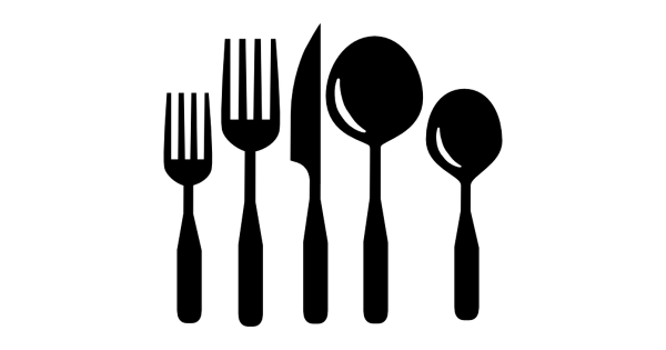 Значок вилка нож