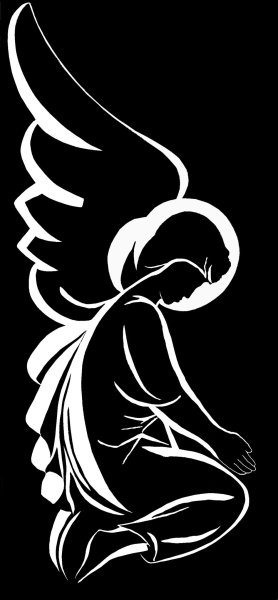 Скорбящий ангел гравировка