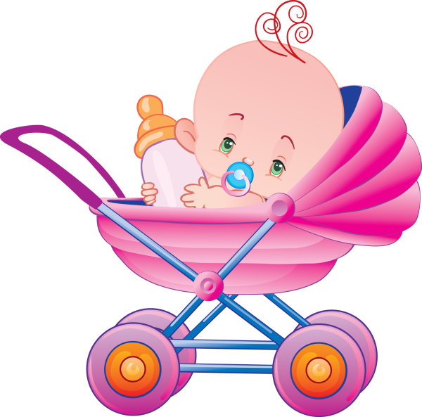 Детская коляска на прозрачном фоне