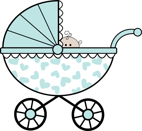 Детская коляска на белом фоне