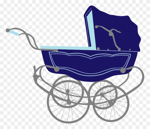 Детская коляска на прозрачном фоне